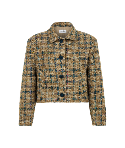 Lacivert Desenli Tüvit Ceket