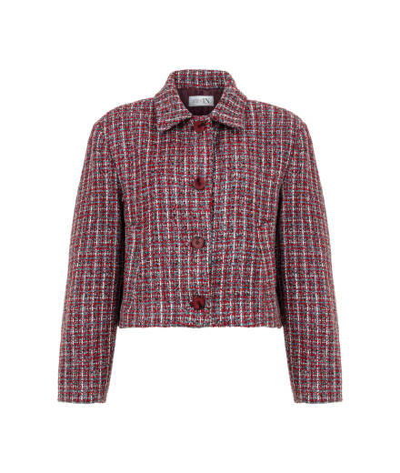 Kırmızı Desenli Tüvit Ceket