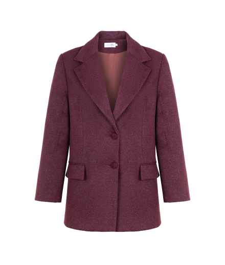 Oversize Bordo Ceket Kaban
