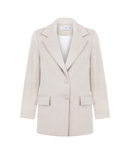 Oversize Ekru Ceket Kaban