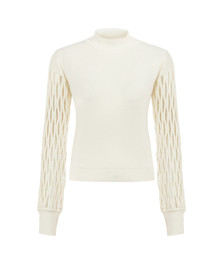 Kolu Transparan Beyaz Kazak