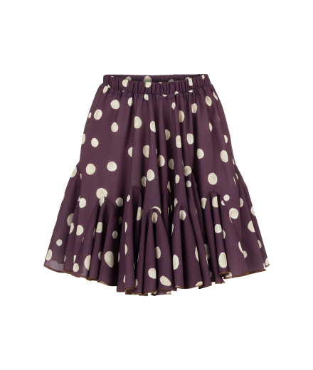 Volanlı Bordo Puanlı Mini Etek