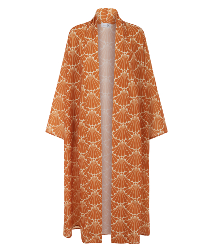 Deniz Kabuğu Desenli Kimono