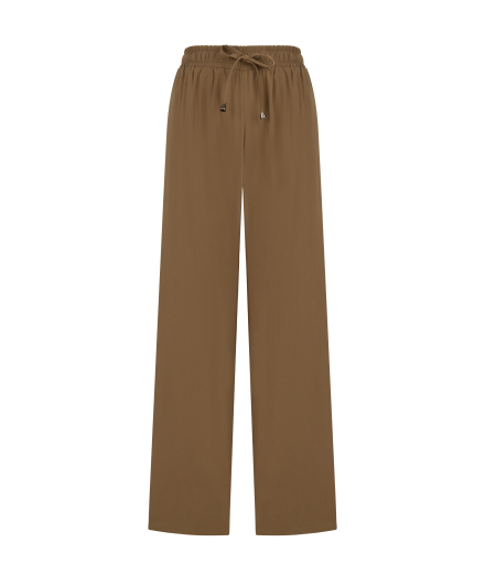 Kahverengi Beli Büzgülü Pantolon