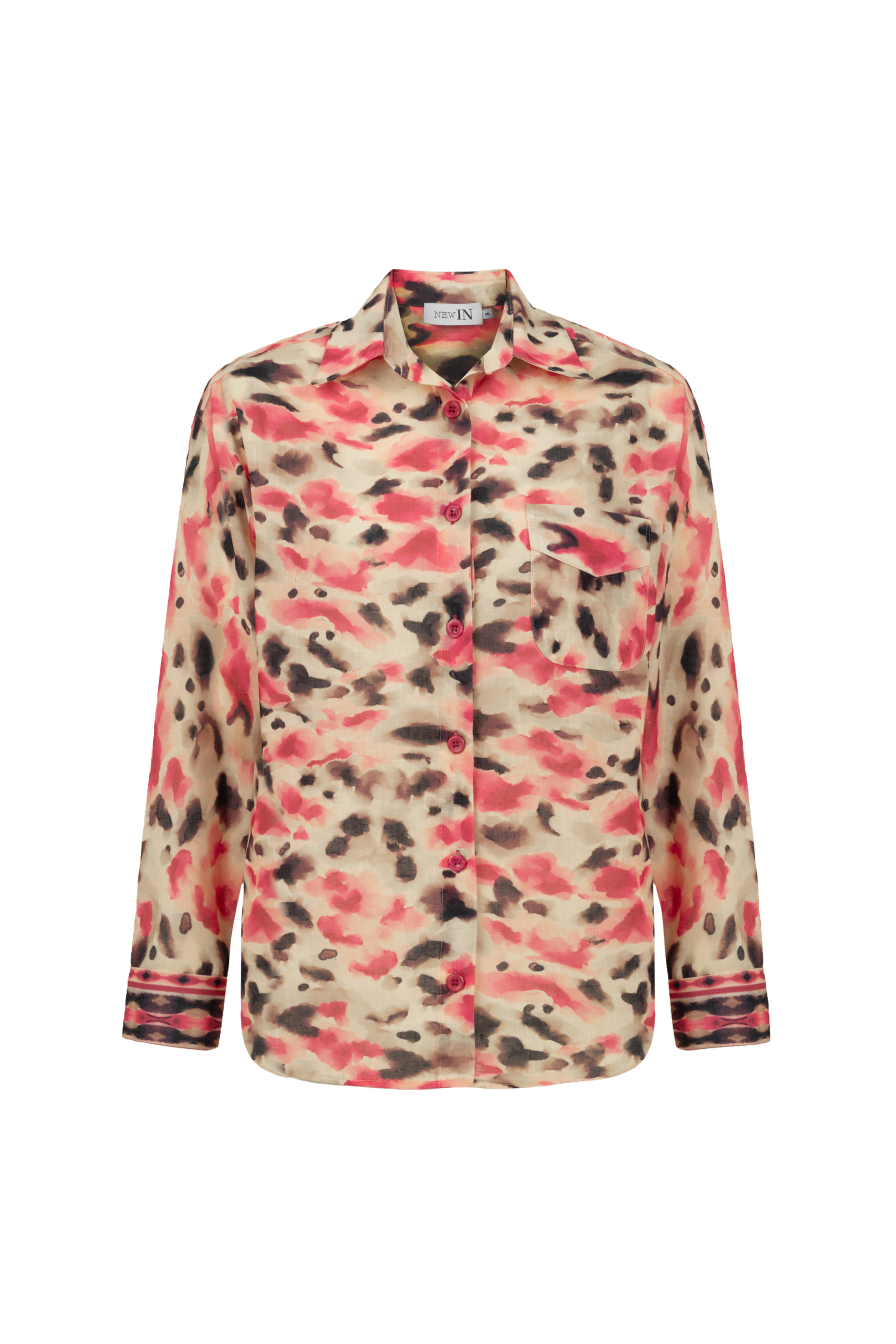 Pembe Desenlii Gömlek