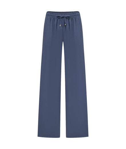 %100 Keten Beli Bağlamalı Pantolon