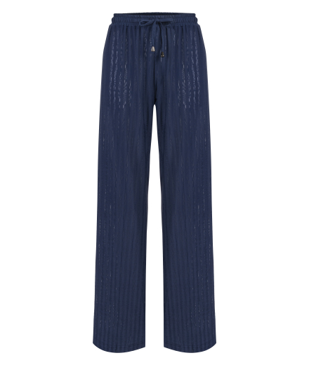 Lacivert Beli Bağlamalı Pantolon