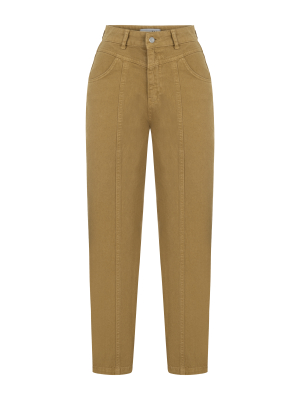Kemerli Camel Denim Pantolon