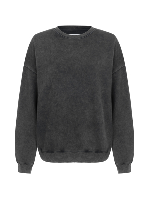 Sıfır Yaka Antrasit Sweatshirt