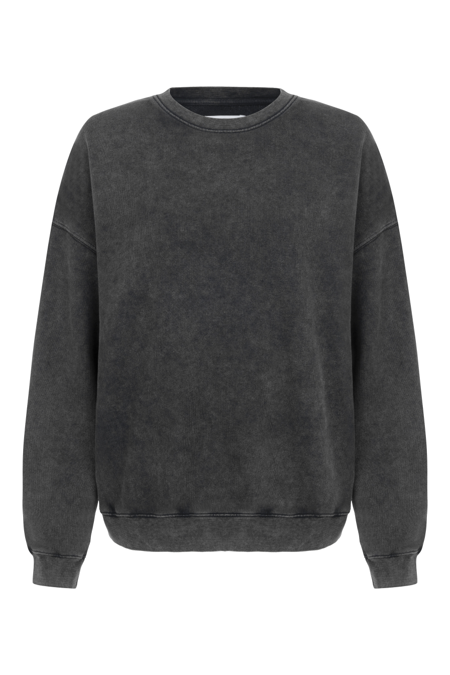 Sıfır Yaka Antrasit Sweatshirt