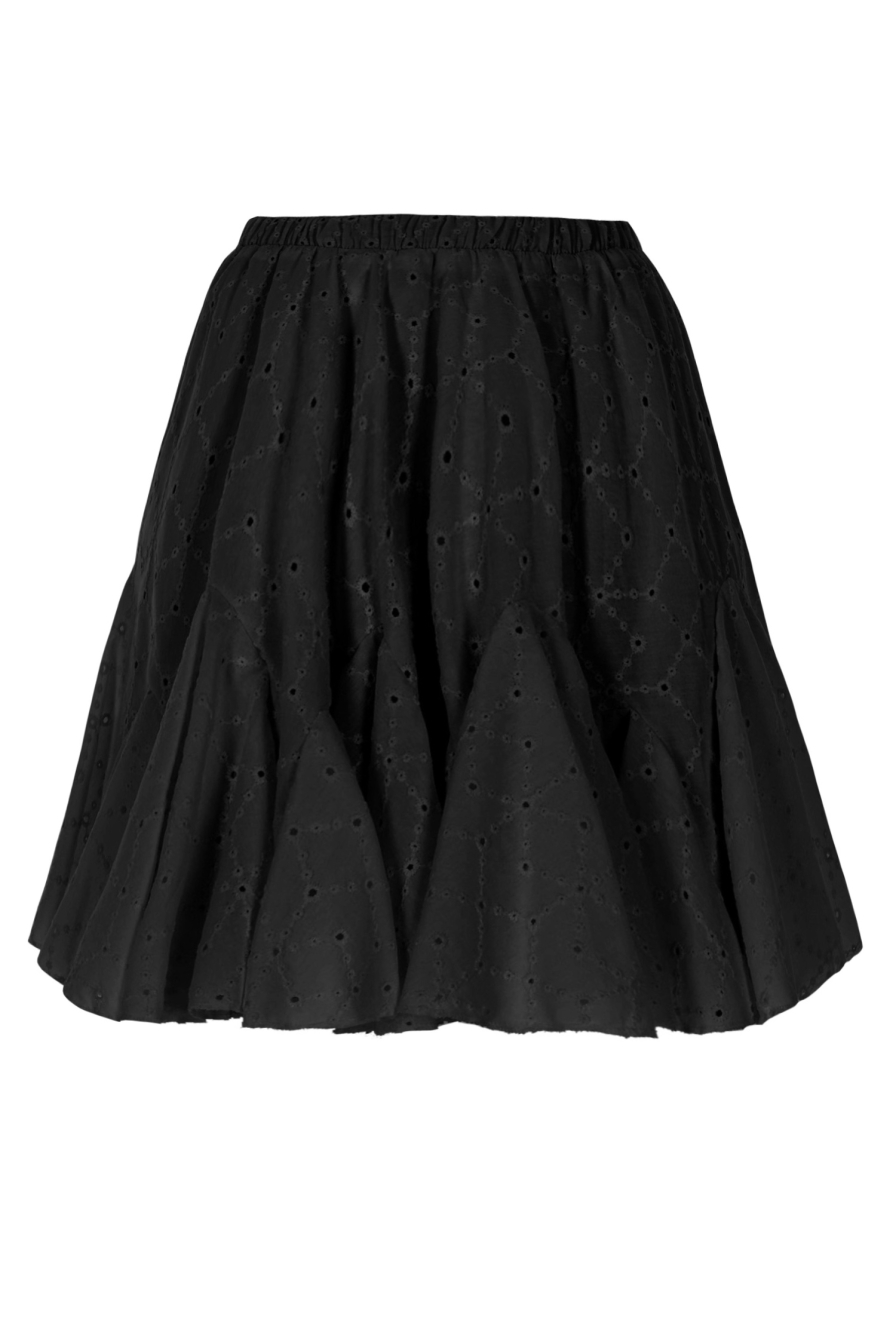 Volanlı Fisto Siyah Mini Etek