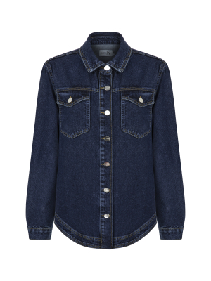 Lacivert Denim Uzun Dış Gömlek