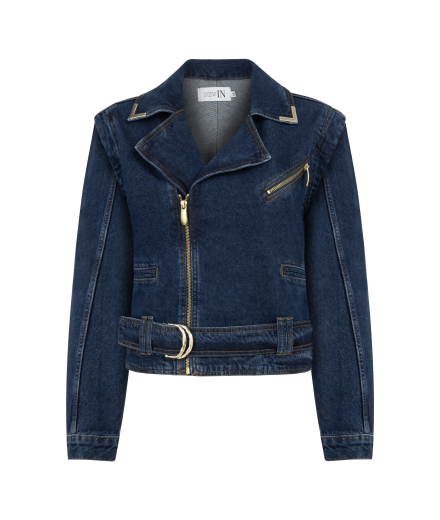 Gold Aksesuarlı Denim Ceket