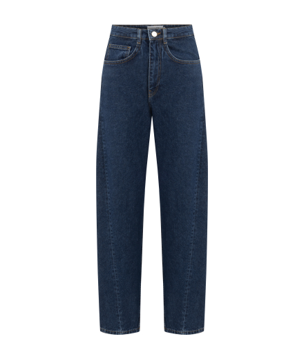Yüksek Bel Lacivert Denim Pantolon
