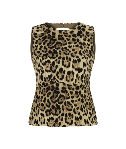 Sırt Dekolteli Leopar Bluz