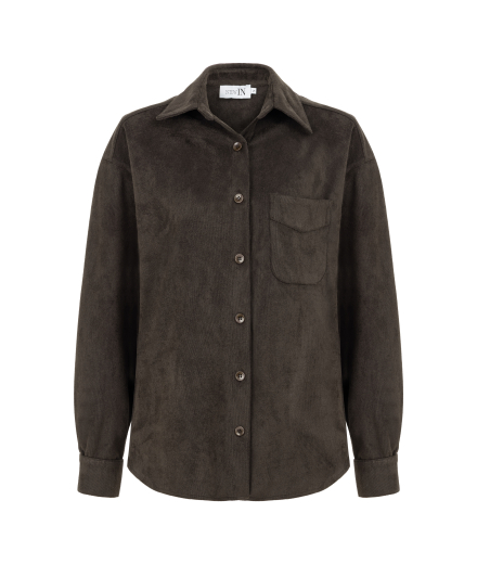 Acı Kahve İnce Kadife Gömlek