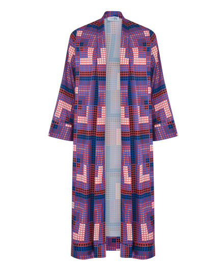 Desenli Uzun Kimono