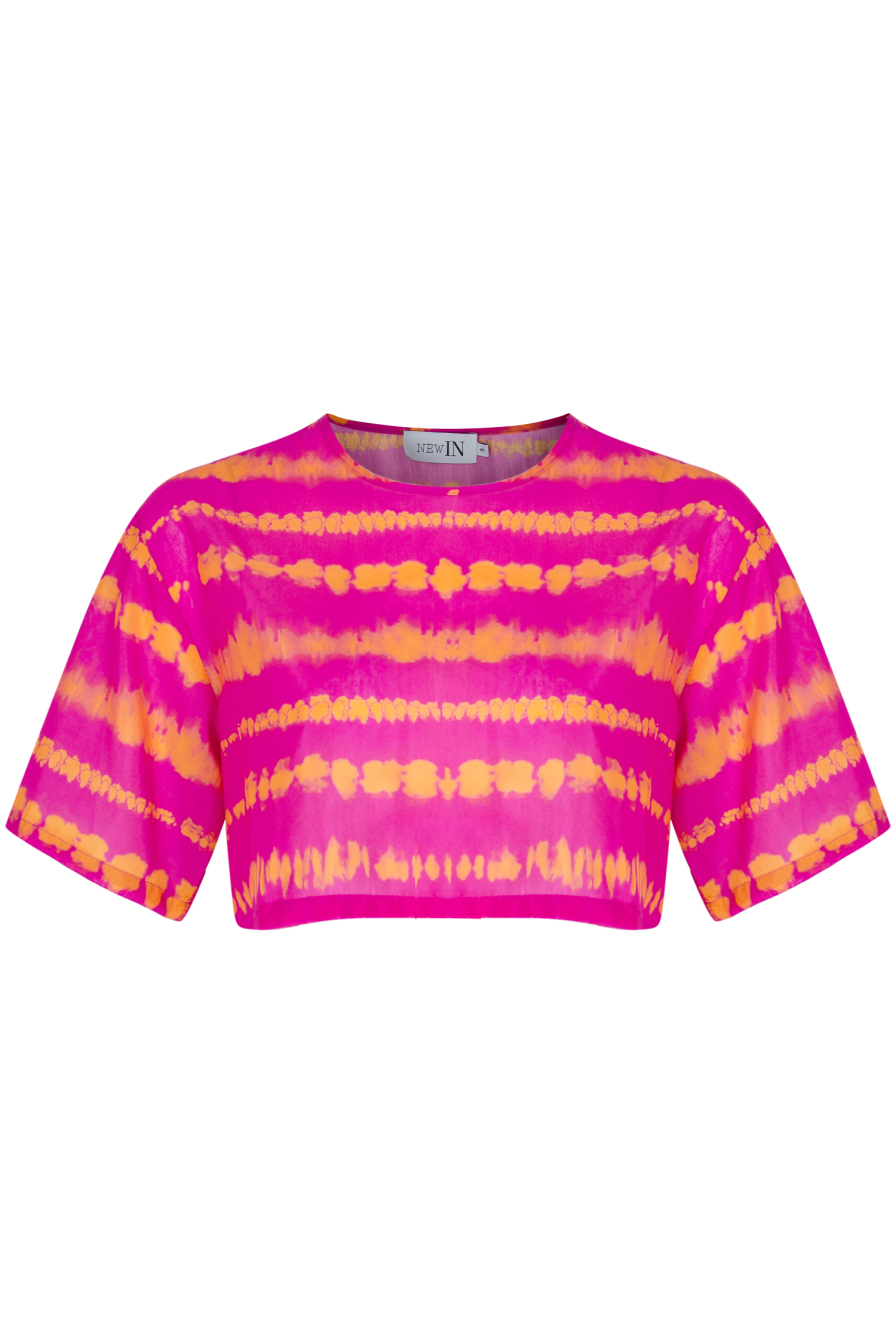 Pembe Bloklu Bluz
