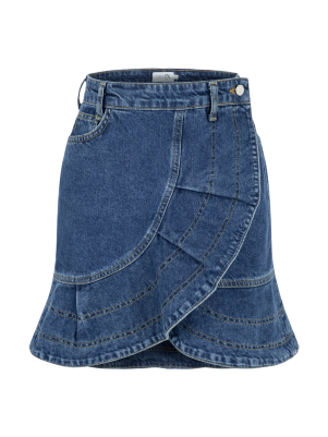 Anvelop Lacivert Denim Etek