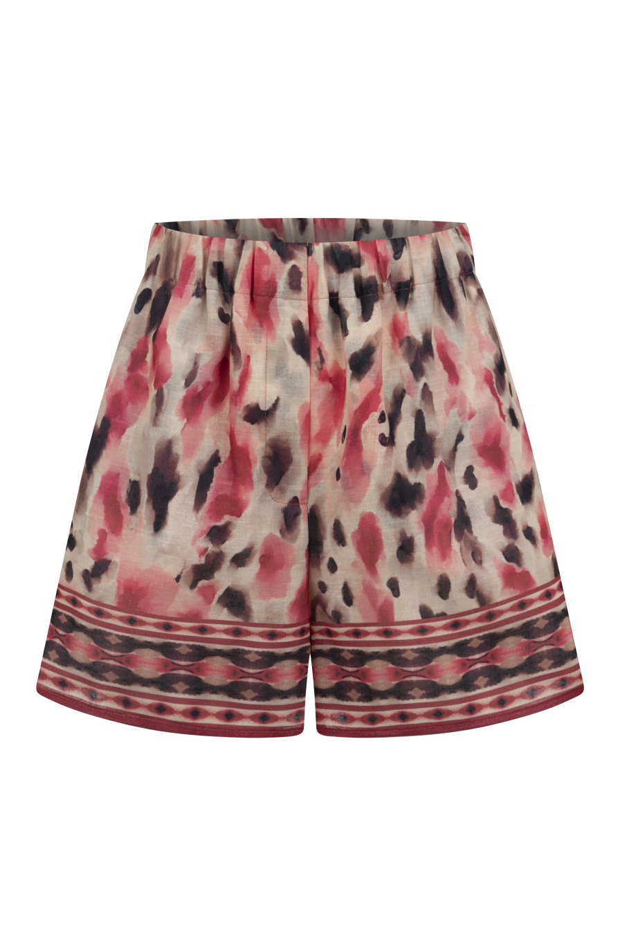 Pembe Desenli Şort