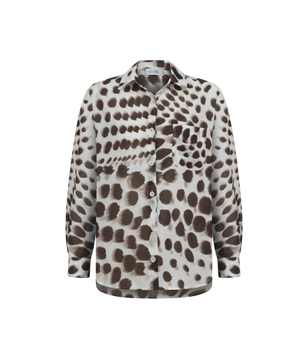 Kahverengi Leopar Desenli Gömlek