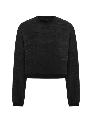 Jakarlı Siyah Sweatshirt