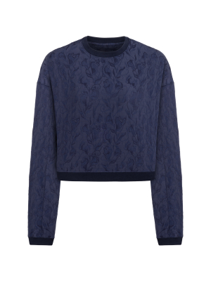 Jakarlı Lacivert Sweatshirt