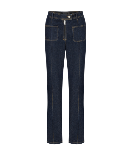 Kontrast Dikişli Denim Pantolon