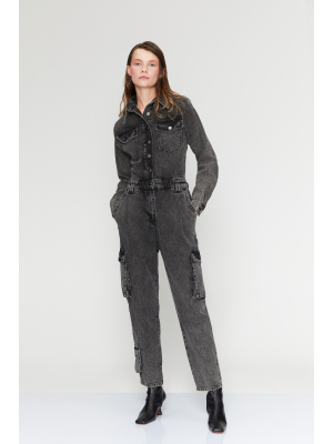 Kargo Antrasit Denim Tulum